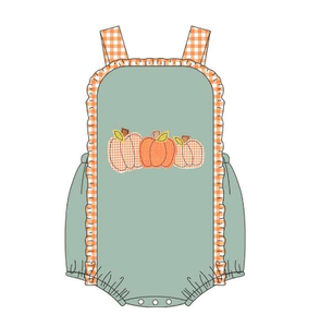 Set di Abbigliamento per Bambini con Ricamo e Applicazioni a Forma di Zucca, Maniche Corte, per il Giorno del Ringraziamento - Product Image 2