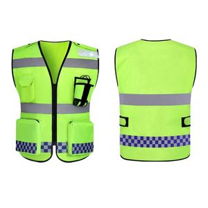 Uniforme <span class=keywords><strong>de</strong></span> sécurité réfléchissant ANSI classe 3 personnalisé haute visibilité réglable gilet <span class=keywords><strong>de</strong></span> circulation jaune fluorescent multi-poches - Product Image 1
