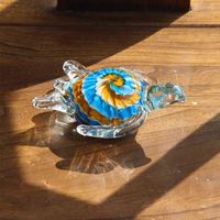 Petite tortue en verre créative moderne artisanat maison salon décoration salons poissons réservoir trophées tasses souvenirs cadeaux