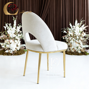 Silla de Boda de Lujo Moderna con Respaldo Alto, de Acero Inoxidable y Cuero PU Dorado, para Eventos de Hotel, Apartamentos y Uso en Exteriores - Product Image 4