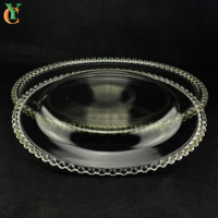 Ensembles de plats en verre transparent personnalisé de 13 pouces 10 pouces Gravure écologique pour le stockage des aliments pour le stockage des fruits, légumes, biscuits et noix