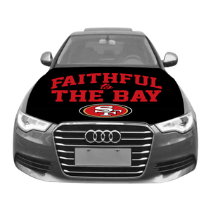 Tùy Chỉnh Xe Động Cơ Mui Xe Bìa Với Thiết Kế Mới 49ers Niners Băng Đảng Đội Bóng Đá Cờ - Product Image 1