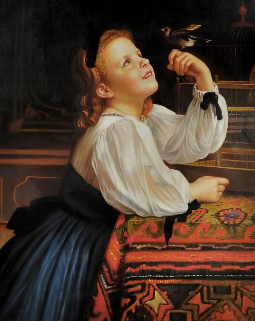Masterpiece famosa reprodução de tecido, pintura bonita de bugueiro para mulheres, pintura a óleo de anjo