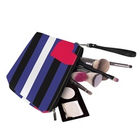 Pochette de maquillage en cuir PU personnalisée, thème arc-en-ciel, pour les voyages interurbains, l'organisation de produits de beauté à domicile et les articles cadeaux