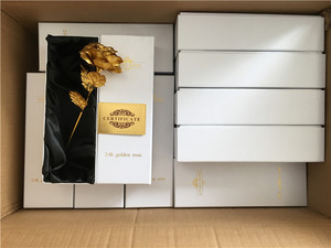 Su misura del Contenitore di Regalo 24K Oro Rosa Fiore Artificiale <span class=keywords><strong>Rose</strong></span> D'oro - Product Image 5