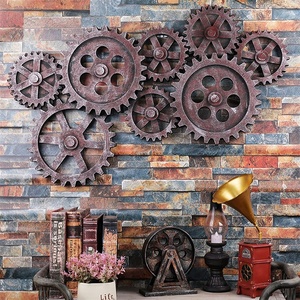 Décorations murales industrielles en forme d'engrenages, suspension <span class=keywords><strong>murale</strong></span> tridimensionnelle pour bar, pendentif mural créatif rétro en forme d'engrenages - Product Image 6
