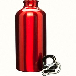 Bouteille d'eau de sport et de camping légère et réutilisable de 500 ml, sans BPA, en aluminium, avec bouchon à vis et boucle, de marque - Product Image 3