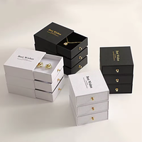 Tiroirs coulissants 9*9cm en gros emballage de bijoux en papier boîte-cadeau en papier curseur mignon avec poignée pour collier paquet de bijoux