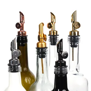 High Quality Sliver Bottle Liquor Pourer Weighted Stainless Steel Pourer For Alcohol Spouts Bottle