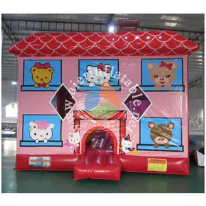 PVC Inflatable HALLO Kitty Bouncer bên cho thuê Inflatable phim hoạt hình MOONWALK để bán