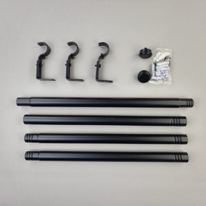 Hiện đại Rèm màu đen cực mở rộng bền kim loại rèm que xoắn nối có thể điều chỉnh 400mm Chiều dài gói nhỏ dễ dàng giao hàng - Product Image 1