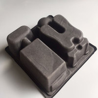 Plateau intérieur noir biodégradable et écologique personnalisé, insert moulé en pâte recyclable pour l'emballage de produits électroniques