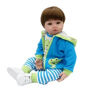 Lifereborn 소년 인형 아기 전체 실리콘 바디 아기 손 바운스 현실적인 귀여운 아기 도매 어린이 선물 장난감 어린이 인형