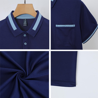Polo personnalisé avec logo, bordure contrastée et poche, 190 GSM, polyester, manches courtes, uniforme pour hommes et femmes, personnel d'entreprise, vente en gros