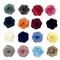 Pince à cheveux personnalisée en tissu satiné de 9 cm avec rose en satin superposée pour accessoire de coiffure, emballage cadeau pour vêtements