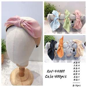 Tencel <b>Velvet</b> Bow <b>Headband</b> For Women Adjustable Sweet Style Hair Accessories 44089 - Product Image 1