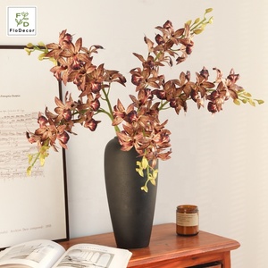 Orchidea Artificiale di Qualità Superiore con 10 Teste e 2 Rami, Fiore delle Mille Isole 60cm, Effetto Realistico per Decorazioni Casa e Matrimonio, Cymbidium - Product Image 4
