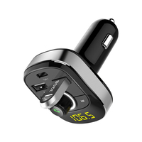 Appareil portable pour appels mains libres, double sortie USB, port Type-C, adaptateur radio FM, stéréo, allume-cigare, kit voiture, émetteur BT MP3 WAV