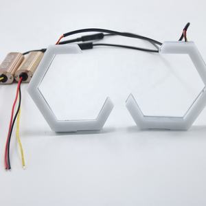Anillos LED Hexagonales <span class=keywords><strong>Halo</strong></span> Angel Eyes Switchback para Faros Delanteros DRL Retrofit 70 80 86 90mm - Product Image 3