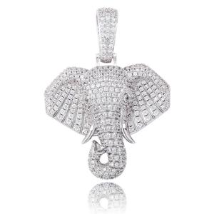 Hiphop Style Iced Out Cute Paved Diamonds <strong>Elephant</strong> Pendant <strong>Necklace</strong> - Product Image 1