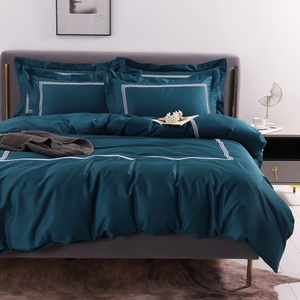 Luxury Hotel 100% Cotton Thêu Lụa Nữ Hoàng Kích Thước Bộ Đồ Giường Đặt Tấm Ga Trải Giường - Product Image 2