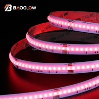 RGB 784LEDs/m 24V Magic Color Smart Addressable COB LED Strip 12mm 71.5mm Dapat Dipotong 18W/M 5m/roll 100LM Lampu Strip LED