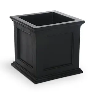 Interior Decor Hand Carved Black Marble Flowerpot for Sale