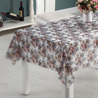 Nappe de table en EVA imprimée motif cercle RNPT, design décoratif, imperméable et anti-taches pour table de cuisine