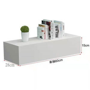 Mesita de noche con cajón para montar en la pared, 60 cm de longitud, tablero artificial blanco, armario de almacenamiento para dormitorio - Product Image 1