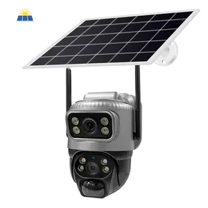 كاميرا تعمل بالطاقة الشمسية كاميرا مراقبة لاسلكية تدعم شبكة WiFi للرؤية الليلية 360 درجة كاميرا تكنولوجية شبكية