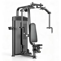 Machine commerciale de musculation pour dorsaux, délicates et triceps, avec siège réglable, pile de poids sélectionnable 80 kg, en acier inoxydable
