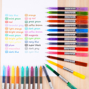 Stylo bille liquide droit 24 couleurs, encre noire à séchage rapide, style rétro, pour prise de notes, avec pointe <span class=keywords><strong>aiguille</strong></span> - Product Image 1