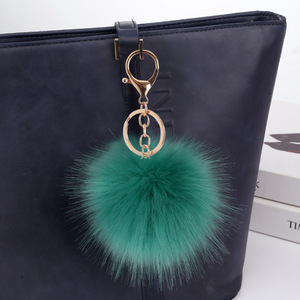 2025 giả cáo lông bóng mặt dây chuyền cô gái Ba lô sang trọng bóng Mũ Mặt dây chuyền món quà nhỏ móc khóa - Product Image 6