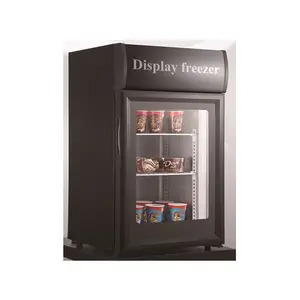 50L Commercial Glass Door Countertop Icecream Freezer For Display Showcase