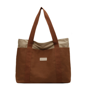 Nuevo modo contraste Kleur Dames lienzo Tas Grote Capaciteit Draagtas estudiante universitario Klaslokaal lienzo Tas - Product Image 4
