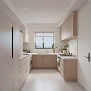 Ensemble d'armoires de cuisine assemblées en stratifié de style simple personnalisé, cuisine moderne intelligente, armoires de cuisine, rénovations de la maison - Product Image 4