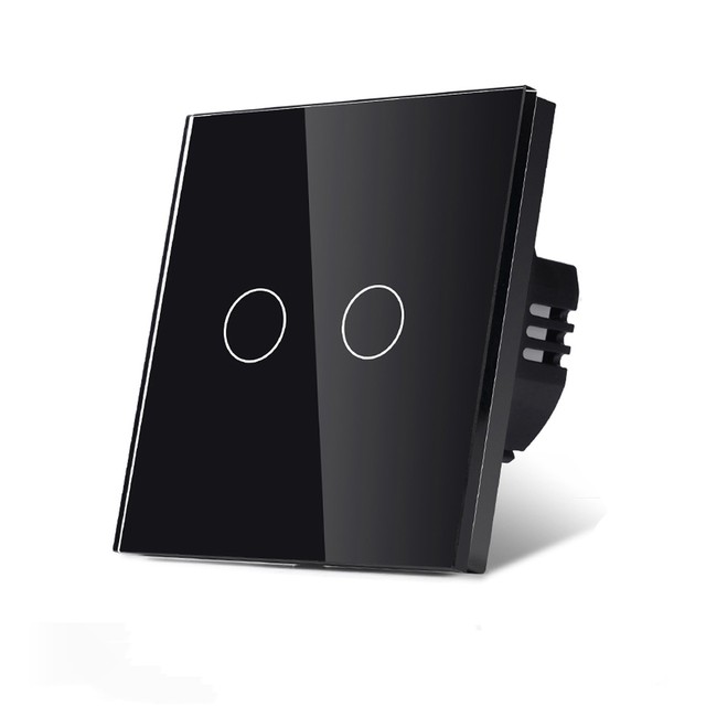Zigbee Touch Switch 2 Gang 1Way Intelligent Smart Home Wall light Sensor No Neutral  Support Tuya Google Smart Life 1000W