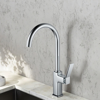 Robinet de cuisine monotrou à noyau en zinc + laiton Robinet d'évier chaud et froid pour mélangeur de cuisine
