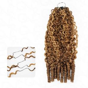 Nouvelle Arrivée - Extensions de <span class=keywords><strong>Cheveux</strong></span> Humains au Crochet Effet Plume, Pré-Bouclées, Ombrées, Boucles Birmanes, Style Bohème - Fabricant de <span class=keywords><strong>Cheveux</strong></span> Humains - Product Image 6
