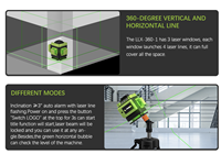Usine en gros 4D 16 lignes vert bricolage niveau Laser rotatif auto-nivelant 50m Distance de travail Laser industriel alimenté par batterie