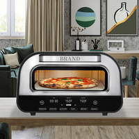 Four à pizza électrique tout-en-un GTPZ15 de 12 pouces en acier inoxydable pour comptoir, friteuse à air 800W, 6 préréglages, sans fumée