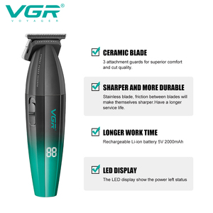 VGR V-906 Maquina De Cortar CabelloメタルハウジングDLCブレード理髪店コードレス男性用プロフェッショナルヘアトリマー - Product Image 4