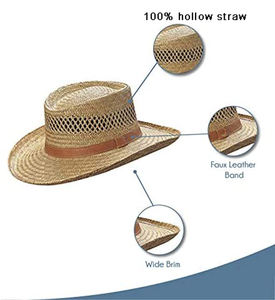 Banda <span class=keywords><strong>de</strong></span> piel sintética tejida a mano personalizada para hombre, sombrero <span class=keywords><strong>de</strong></span> paja para pesca y protección solar - Product Image 2