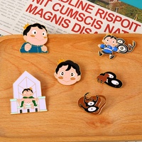 Broche DIY en alliage, motif dessin animé mignon, avec design gravé et peint, style japonais, personnage d'anime bidimensionnel, vente en gros, disponible immédiatement