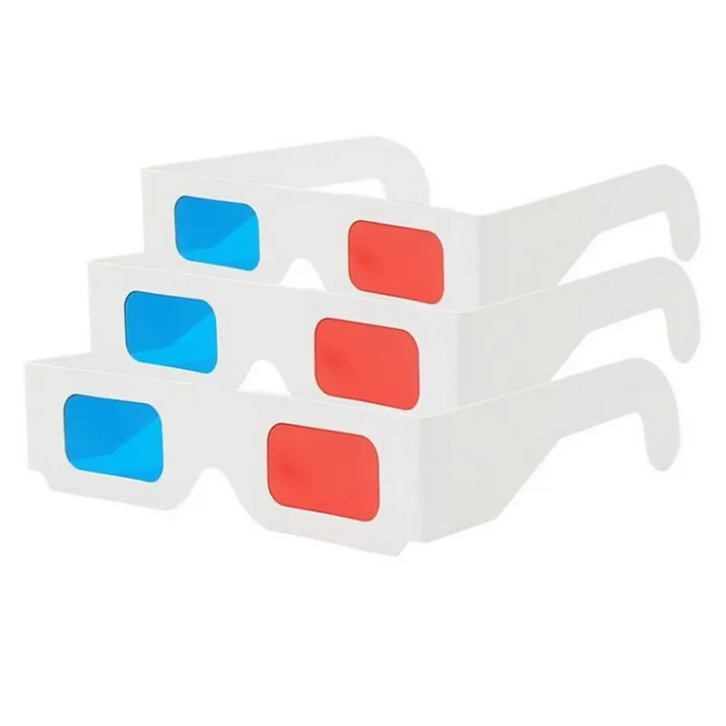 Cyan Blue Red Paper Card 3D 3-D Anaglyph 3D Glasses