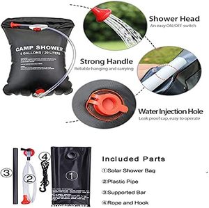 Tente de douche pop-up et sac de douche solaire 20L - Abri de camping étanche pour la douche <span class=keywords><strong>en</strong></span> extérieur - Product Image 5