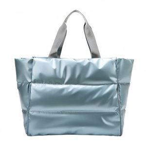 Sac de sport et de voyage personnalisable en nylon imperméable à imprimé floral rose pour femme - Product Image 3