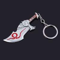 Vente en gros masque en métal personnalisé porte-clés pendentif couteau hache modèle d'arme porte-clés