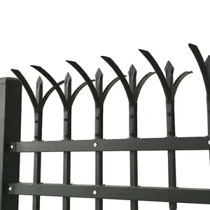 Neues Design Stahl zaun Rofile Schmiedeeisen Palisade Fencing Gate Factory