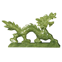 Sculpture de dragon en jade 2023, statue de dragon Feng Shui en jade du sud